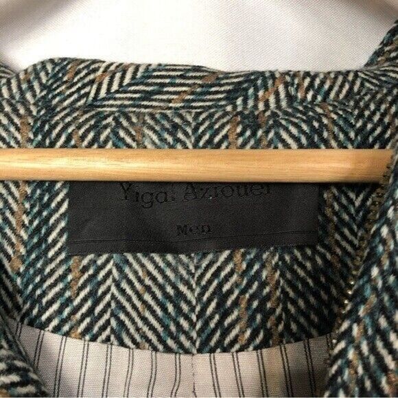 Yigal Azrouel Blue Wool Tweed Full Zip Hooded Jacket M - Picture 4 of 4